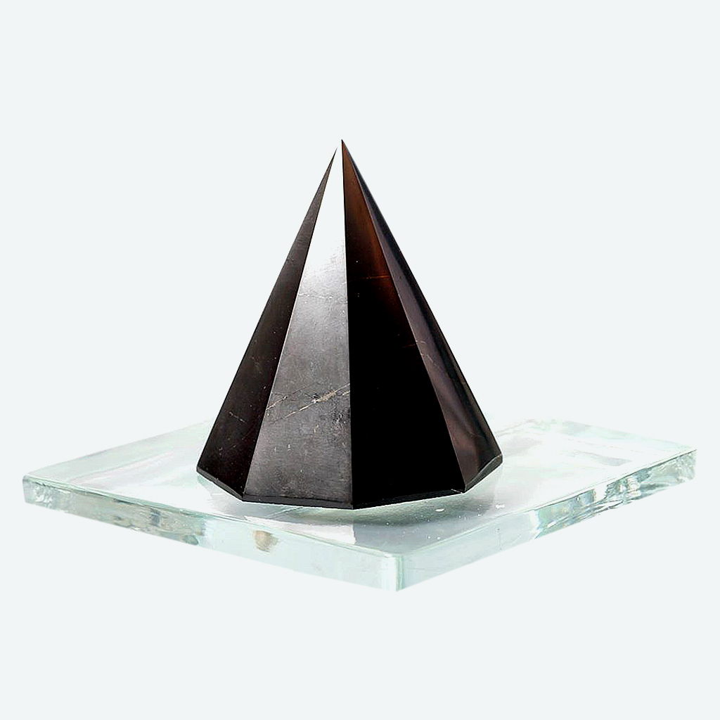 Schungit Pyramide 8 Kanten poliert in drei Größen Schutz gegen Elektrosmog NEU! 